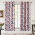 Floral Blackout Curtains Set of 2 Thermal Grommet Panels for Bedroom