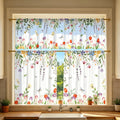 Decorative 2D Printed Kitchen Curtains - Washable Short Window Panels
