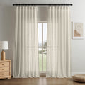 Linen Blend Light Filtering Curtains - Oatmeal 52x96 Set of 2