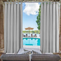 Outdoor Tab Top Curtain Panel - Grey Polyester for Pergola & Patio