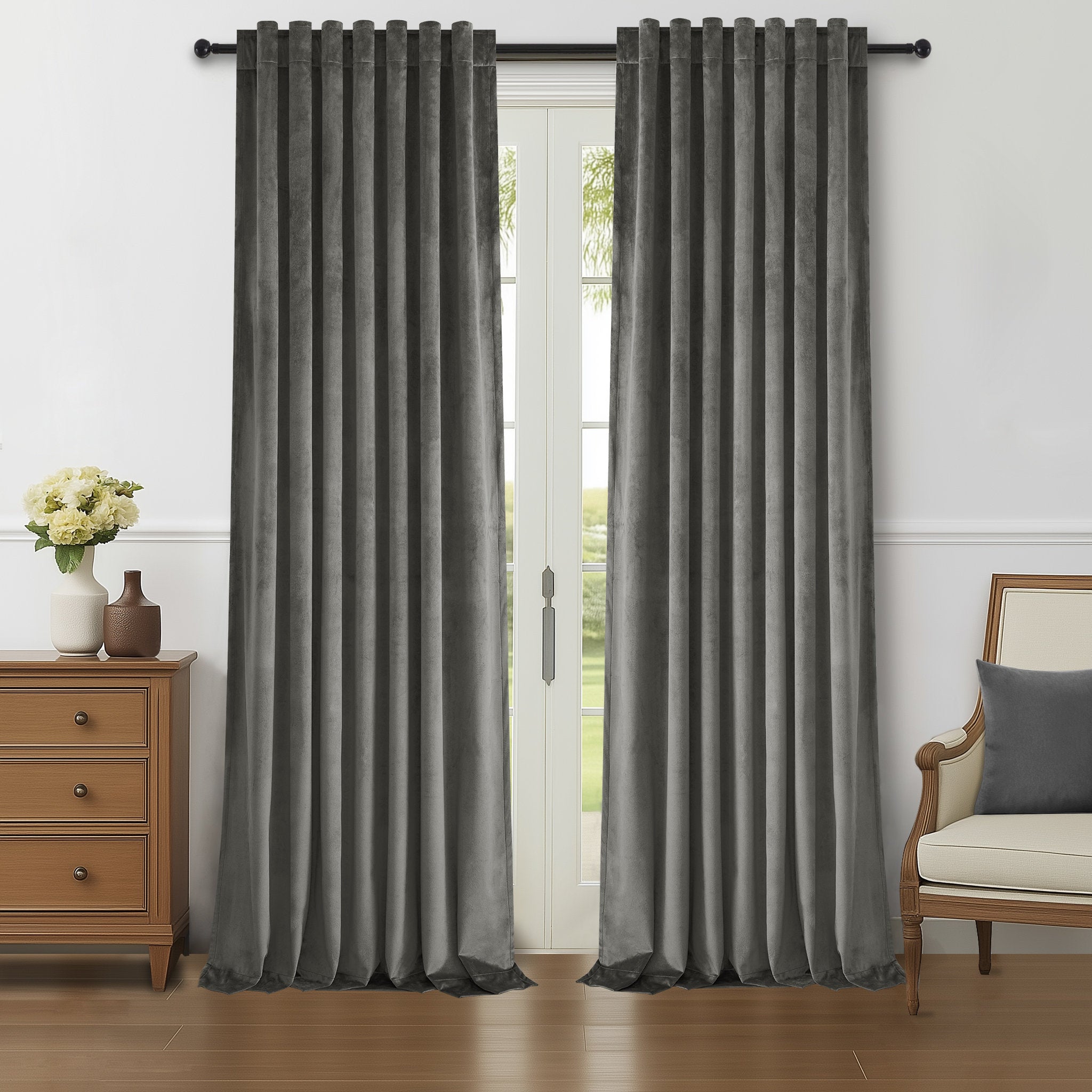 Velvet Blackout Curtains - 100% Light Blocking Thermal Window Panels