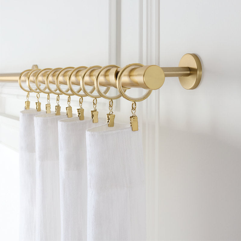 Metal Curtain Rings - Brushed Gold Easy Glide for 1-1.25" Rods