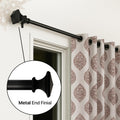 Heavy Duty Metal Curtain Rod with French Square Finials 18-44"