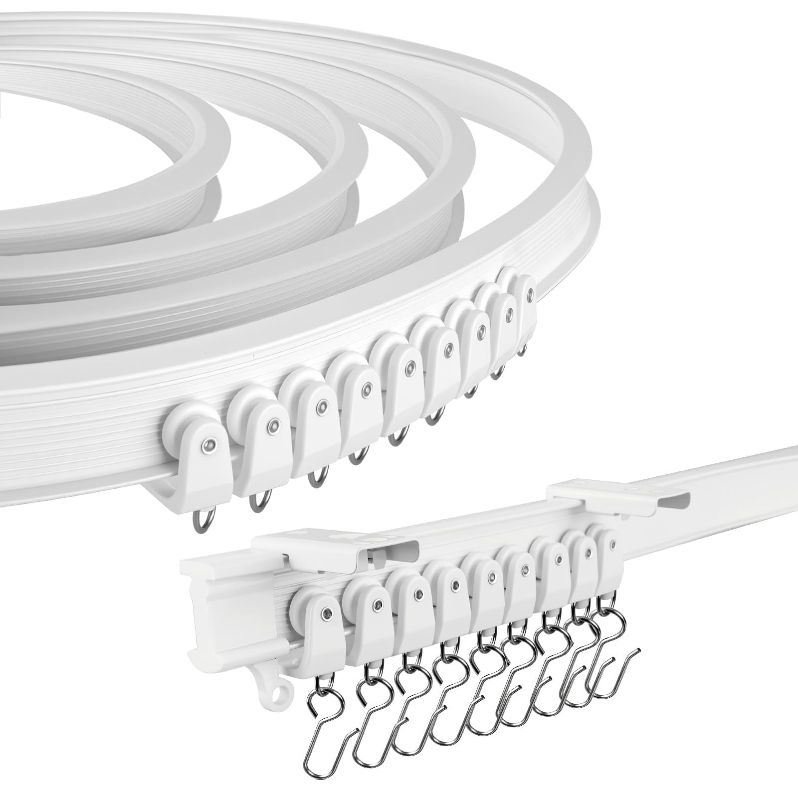 Flexible Ceiling Curtain Track - Bendable PVC System for RV & Windows