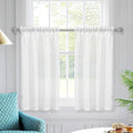 Farmhouse Linen Blend Cafe Tier Curtains with Tassels - Set of 2