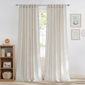 Linen Blend Privacy Curtains - 2 Panel Farmhouse Drapes for Bedroom
