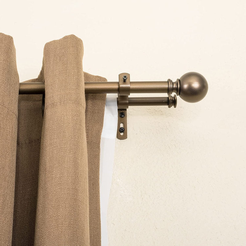 Double Curtain Rod Set | Adjustable Metal Black | Window Treatment
