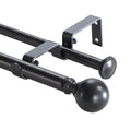Double Curtain Rod Set | Adjustable Metal Black | Window Treatment