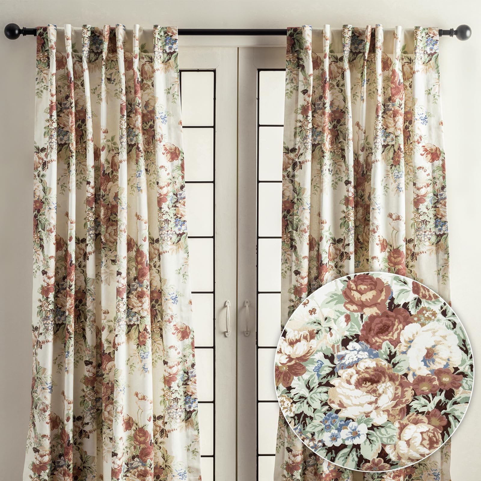 Maison d' Hermine Abbeville Cotton Curtains for Living Room - 96"