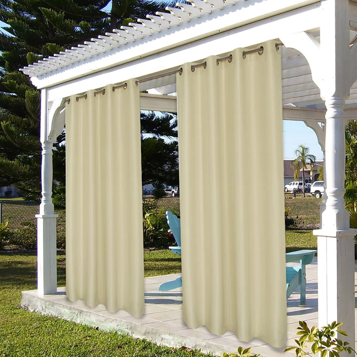 Outdoor Patio Curtain - Waterproof Polyester Privacy Drape for Porch