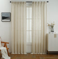 Linen Room Darkening Rod Pocket Curtain Panels - Set of 2