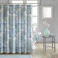 Madison Park Isla Cotton Shower Curtain - Watercolor Floral Blue