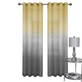 Semi Sheer Ombre Curtain Panel - Grey Polyester for Living Room