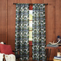 Moose Lodge Semi-Sheer Curtain Pair - Rustic Linen-Look Window Drapes