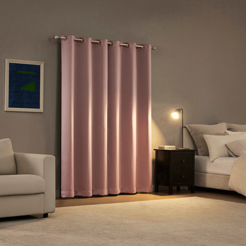 100% Blackout Magnetic Curtain Pair - Thermal Grommet Panels for Sleep