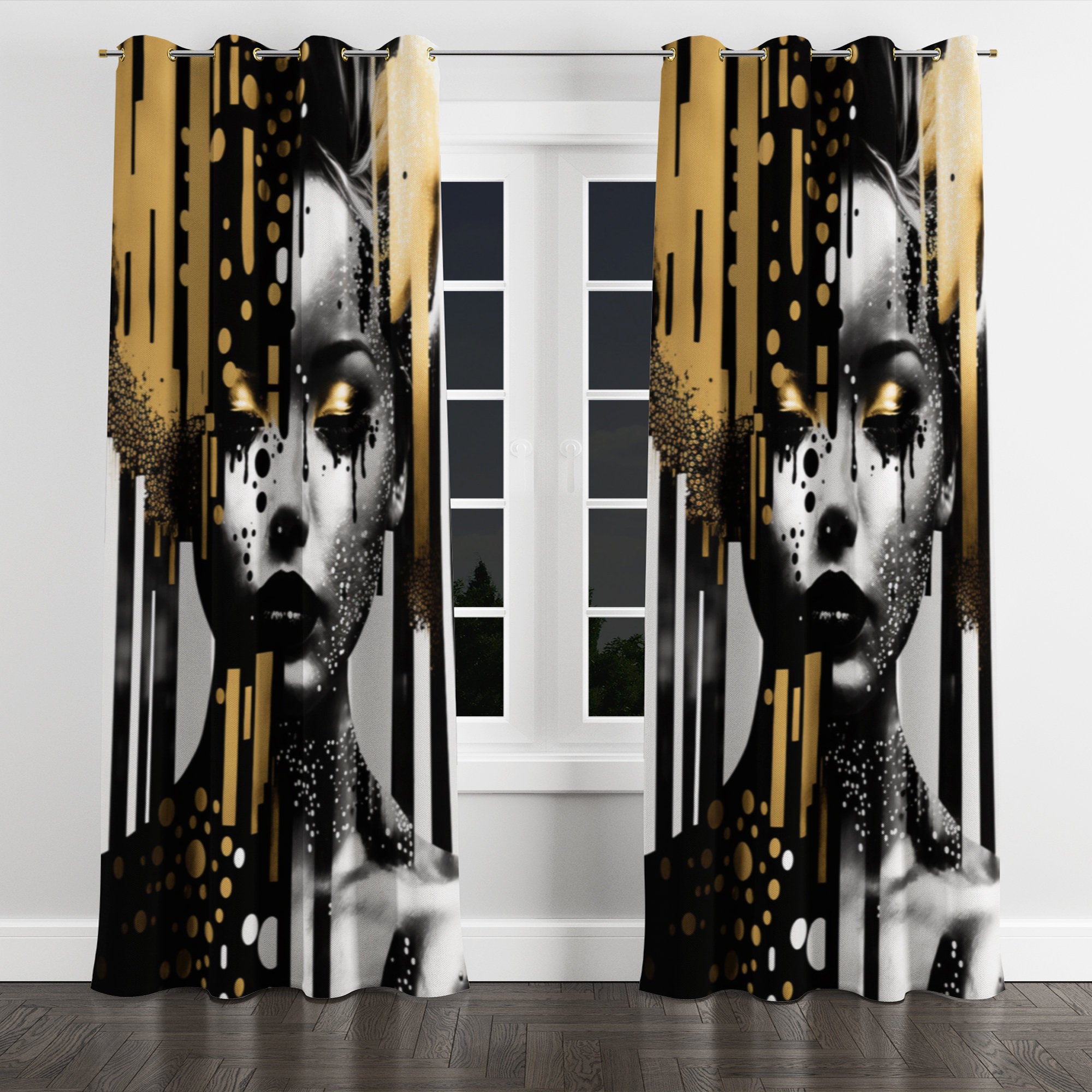 Sisneros Modern Velvet Room Darkening Grommet Curtain Panel