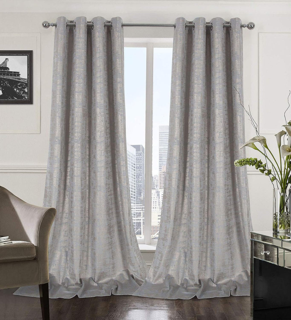 Luxury Gold Foil Print Velvet Curtains for Living Room & Bedroom