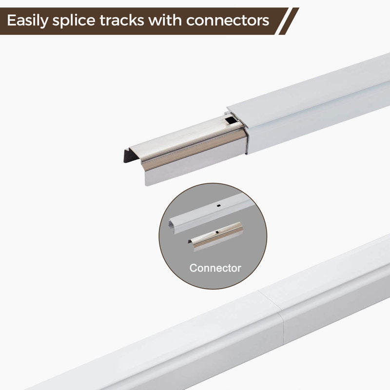 Aluminum Ceiling Curtain Track Set - Heavy Duty Wall/Ceiling Mount