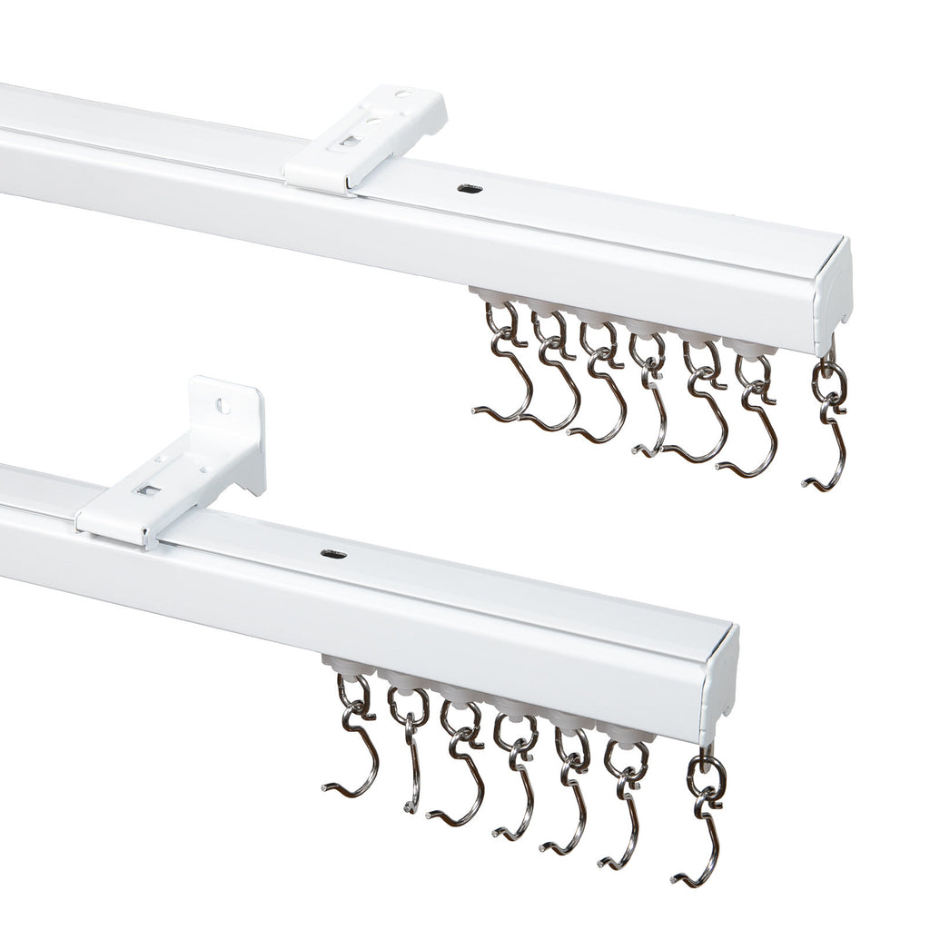 Aluminum Ceiling Curtain Track Set - Heavy Duty Wall/Ceiling Mount