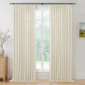 Faux Linen Pinch Pleat Lined Curtains - Room Darkening Drapes