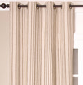 Linen Cotton Grommet Curtain Panel - Textured Stripe Window Treatment