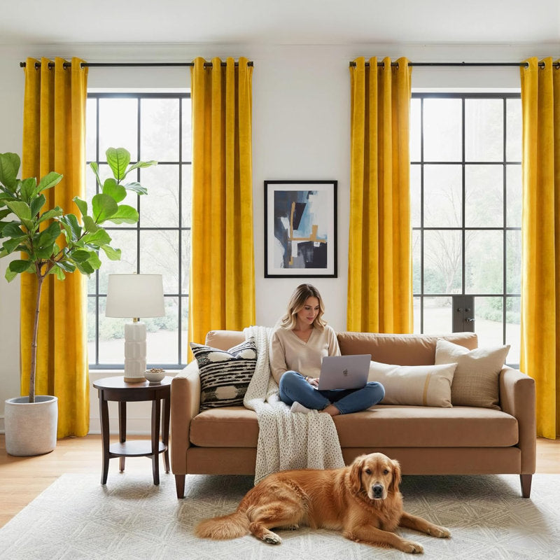 Velvet Blackout Curtains - Luxury Thermal Insulated Drapes (Set of 2)