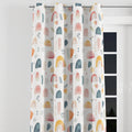 Rainbow Shapes Kids Blackout Curtains - Faux Linen Grommet Drapes
