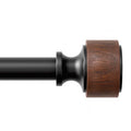 Adjustable Curtain Rod Wood Grain Finish Heavy Duty 48-84"